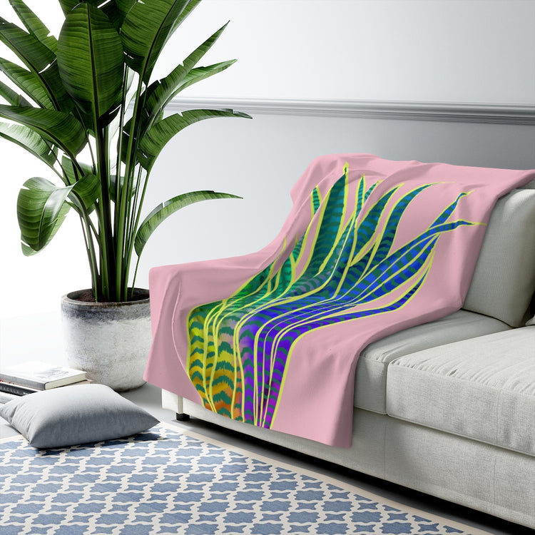 Sarah's Snake Plant Sherpa Fleece Blanket