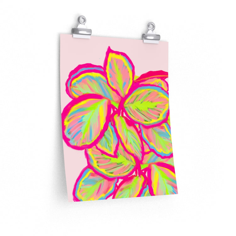 Colourful Calathea vertical poster