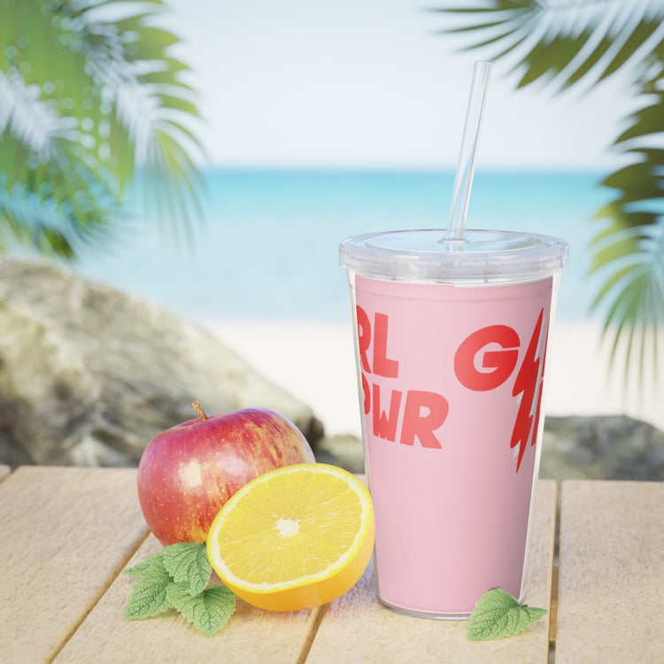 Girl PWR Plastic Tumbler with Straw