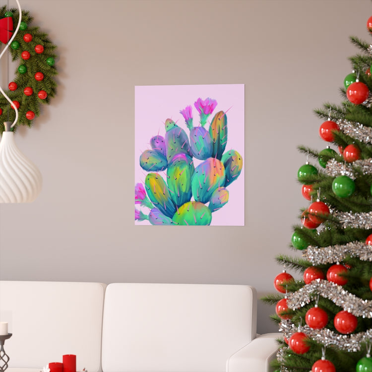 Pink Prickly Pear vertical poster
