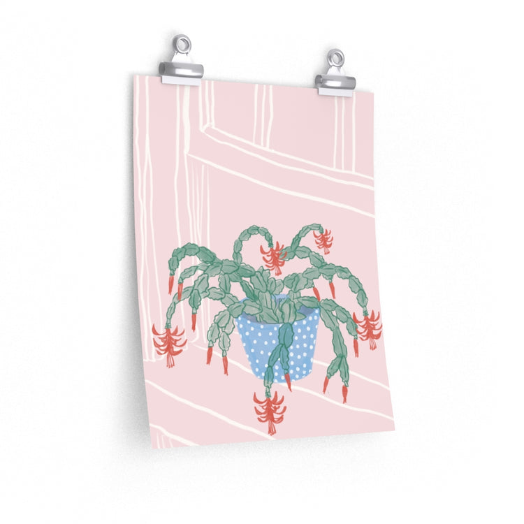 Christmas Cactus vertical poster