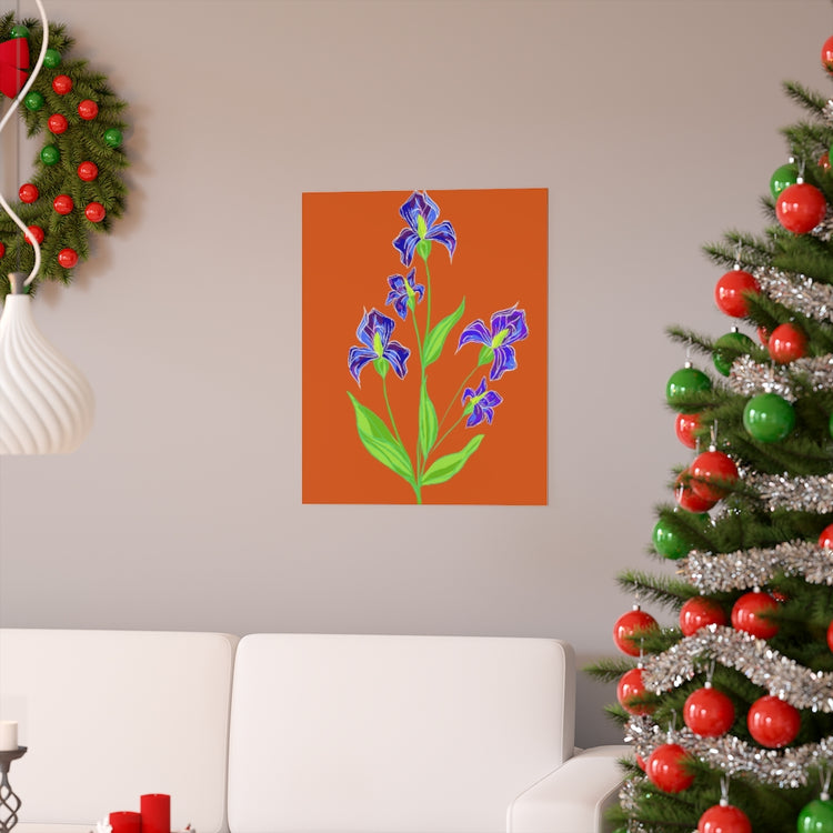 Orange Iris vertical poster