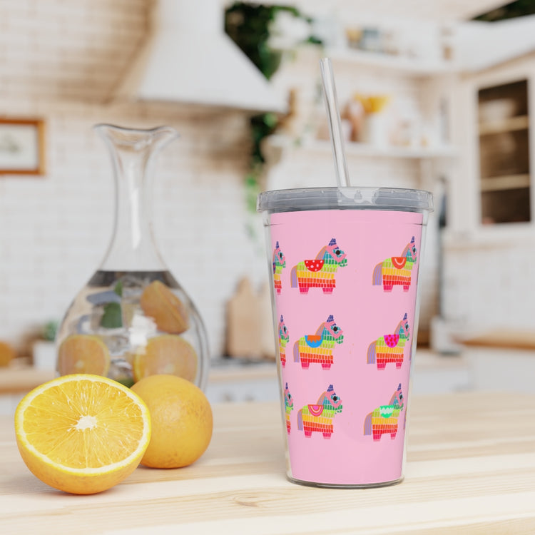 Pinata Party Plastic Tumbler with Straw