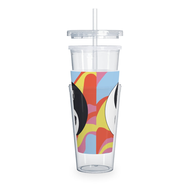 Yin Yang Pancakes Plastic Tumbler with Straw