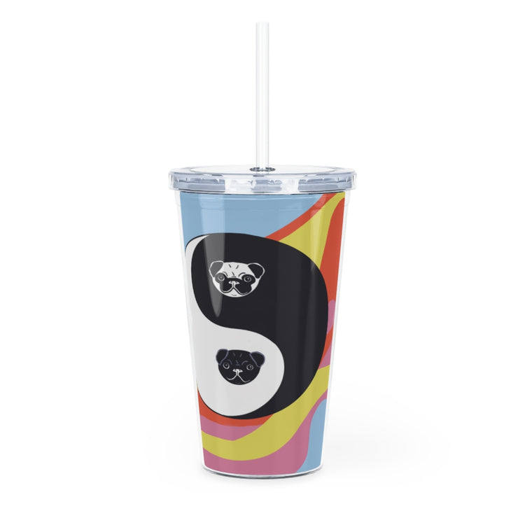 Yin Yang Pancakes Plastic Tumbler with Straw