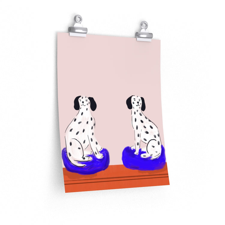 Mantlepiece Dogs vertical poster