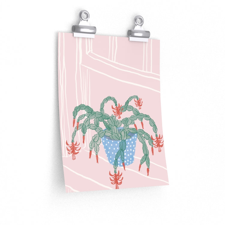Christmas Cactus vertical poster