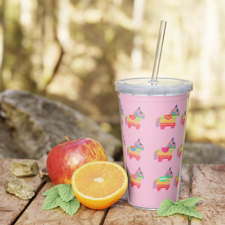 Pinata Party Plastic Tumbler with Straw