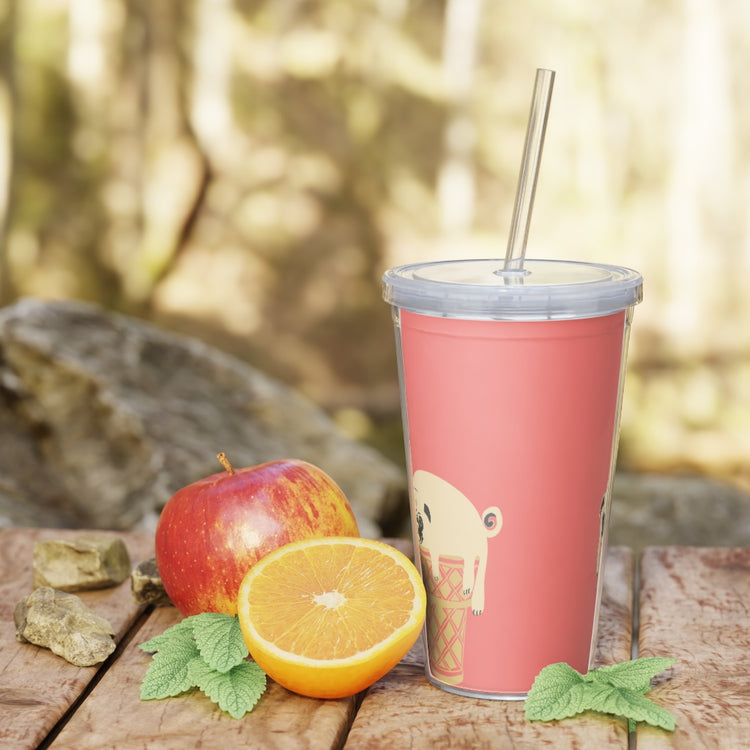 Pancakes and Ice Cream Plastic Tumbler with Straw