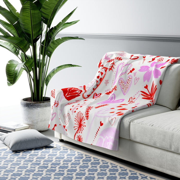 With Love Sherpa Fleece Blanket