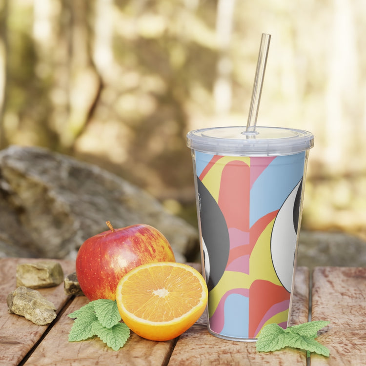 Yin Yang Pancakes Plastic Tumbler with Straw