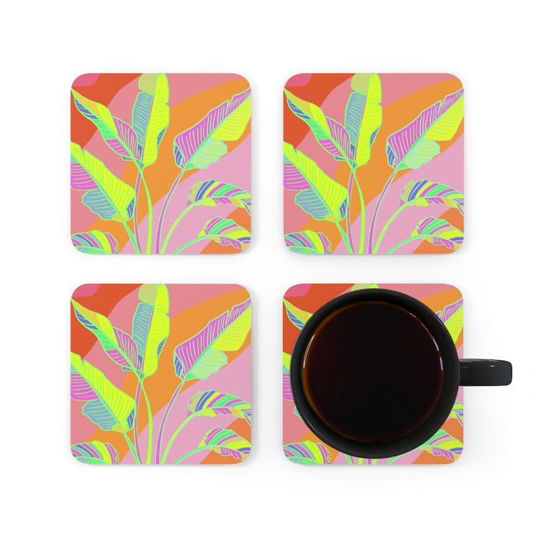 Banana Rave Corkwood Coaster Set