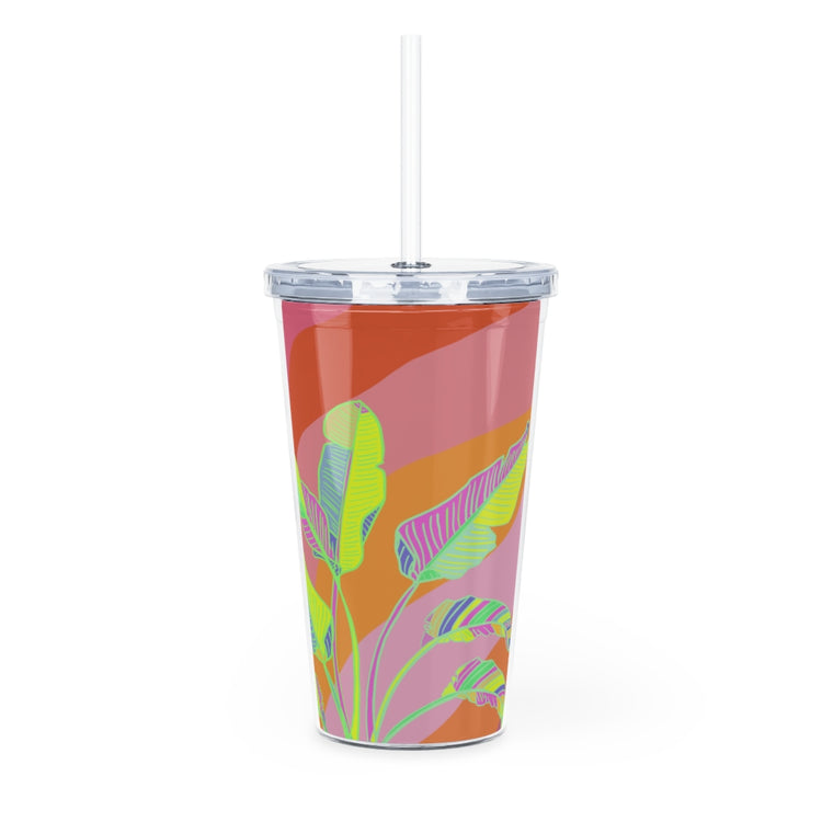 Banana Rave Plastic Tumbler with Straw