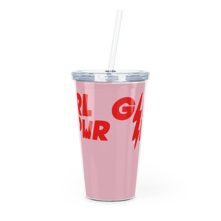 Girl PWR Plastic Tumbler with Straw