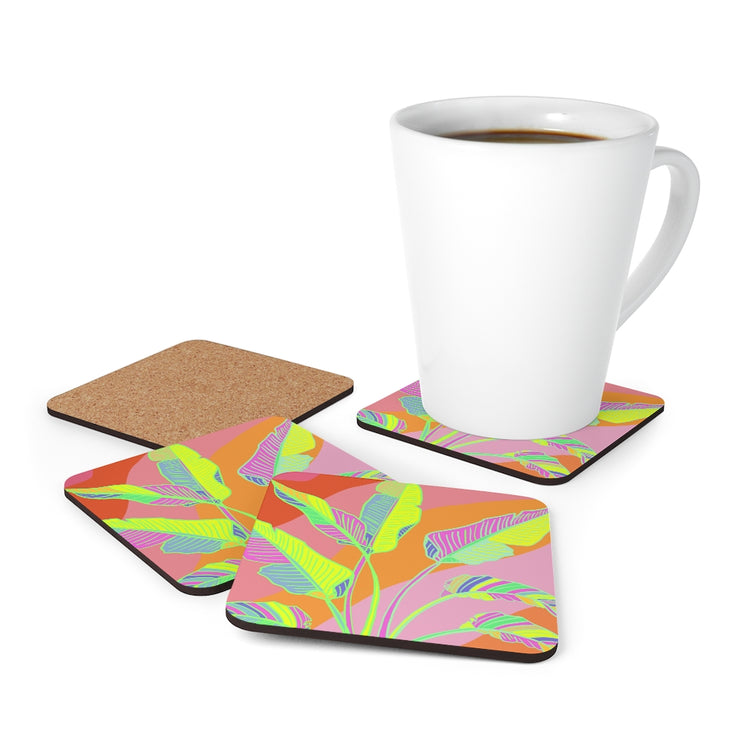 Banana Rave Corkwood Coaster Set