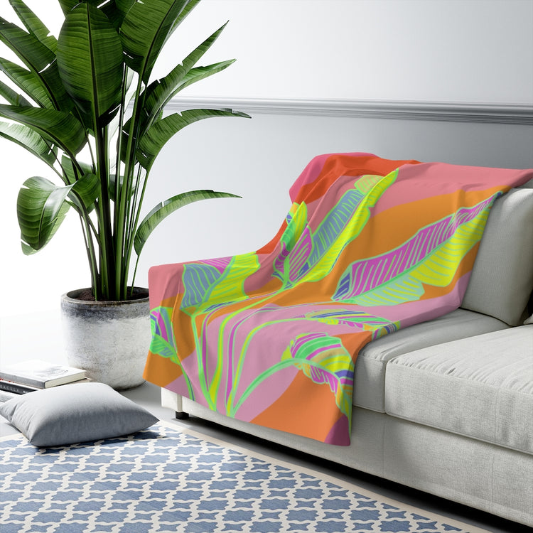 Banana Rave Sherpa Fleece Blanket