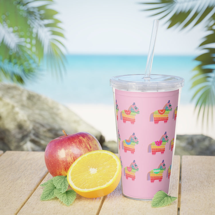 Pinata Party Plastic Tumbler with Straw