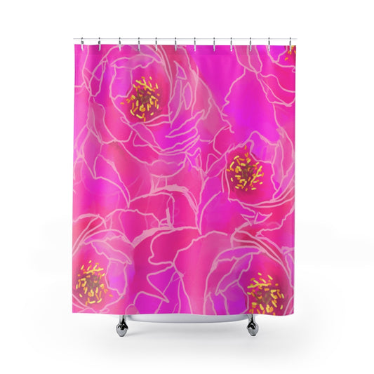 Pink Peonies Shower Curtain