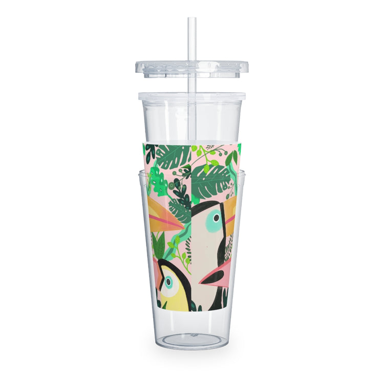 Two Toucan Plastic Tumbler with Straw