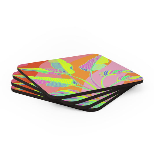 Banana Rave Corkwood Coaster Set
