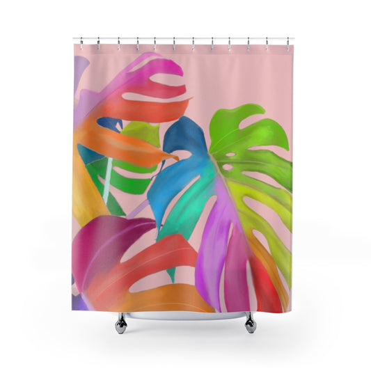 Magical Monstera Shower Curtain