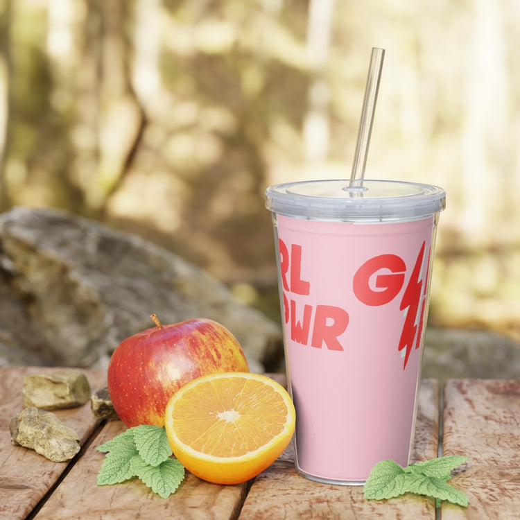 Girl PWR Plastic Tumbler with Straw