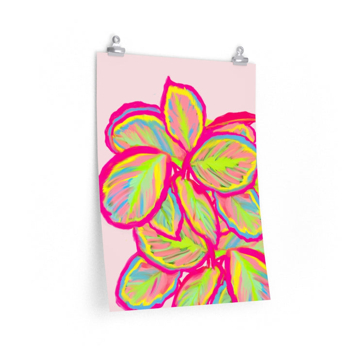 Colourful Calathea vertical poster