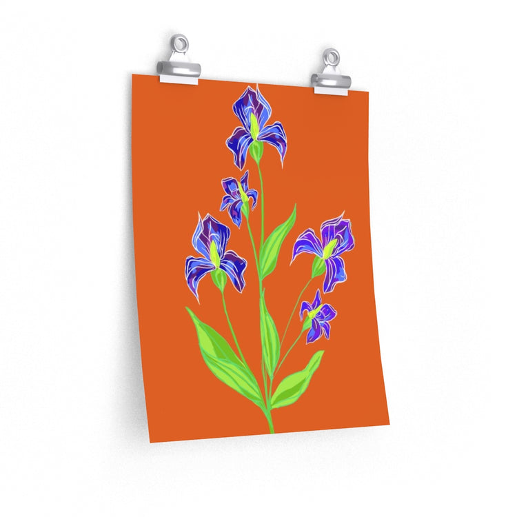 Orange Iris vertical poster