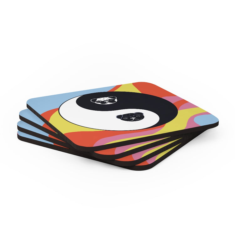 Yin Yang Pancakes Corkwood Coaster Set
