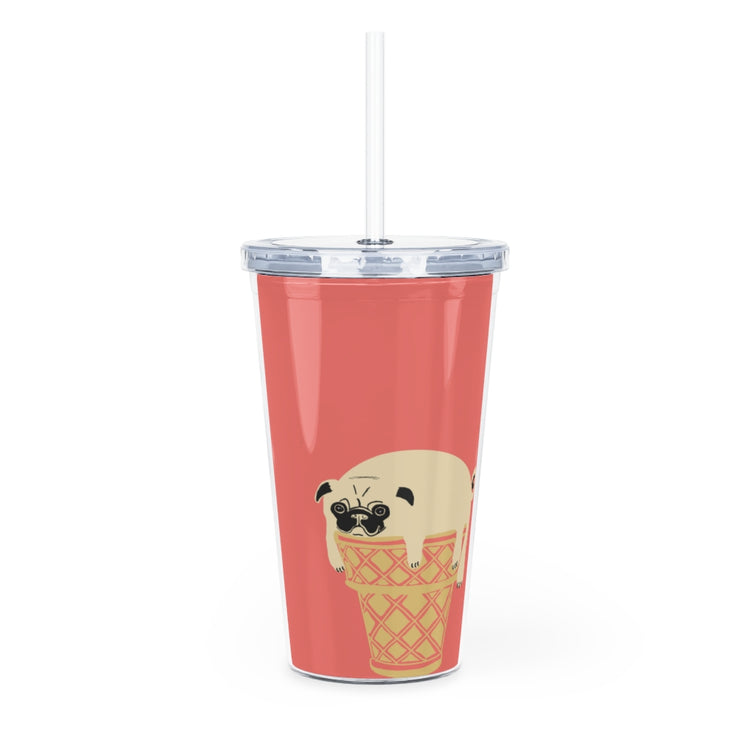 Pancakes and Ice Cream Plastic Tumbler with Straw