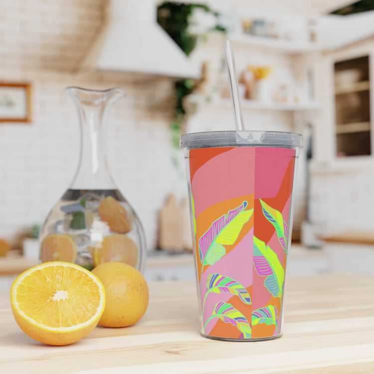 Banana Rave Plastic Tumbler with Straw