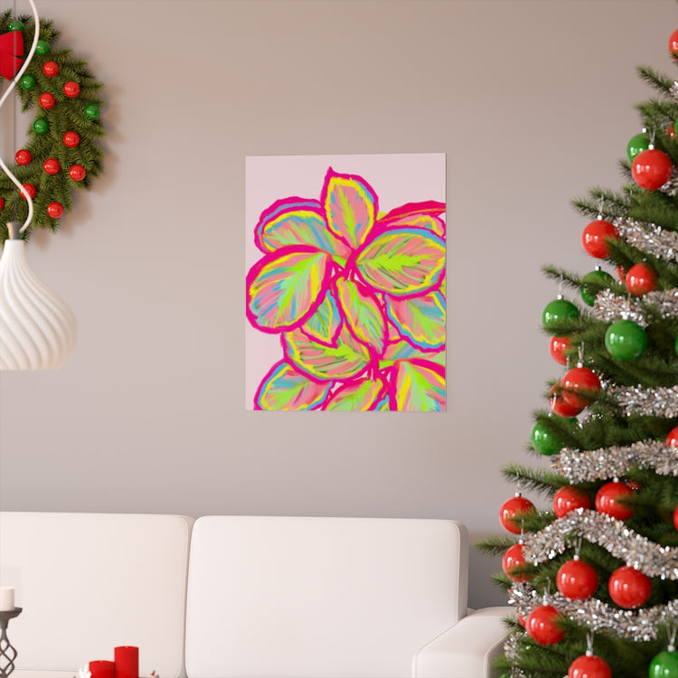 Colourful Calathea vertical poster