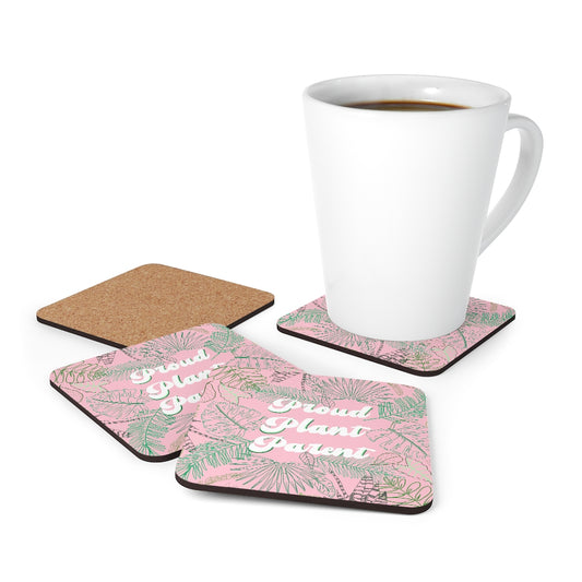 Proud Plant Parent Corkwood Coaster Set