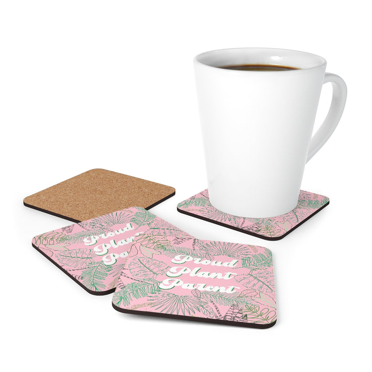 Proud Plant Parent Corkwood Coaster Set