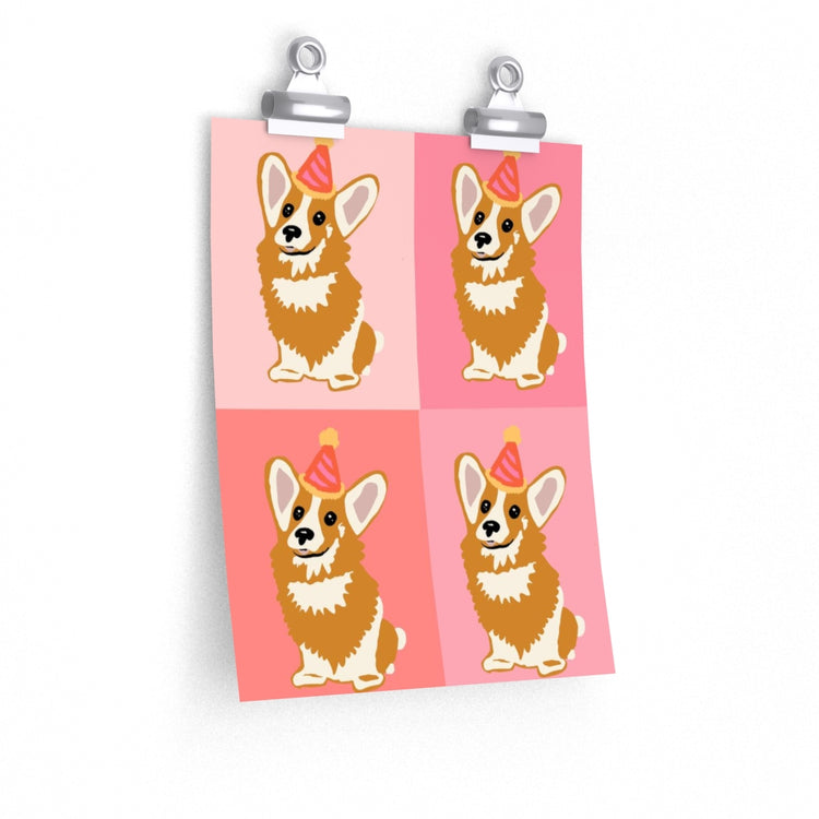 Four Corgs vertical poster