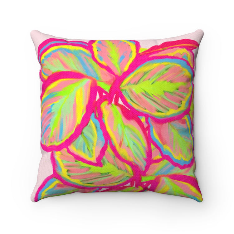 Colourful Calathea Square Pillow