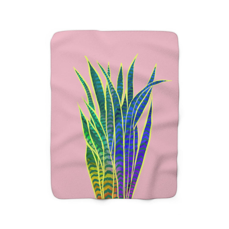Sarah's Snake Plant Sherpa Fleece Blanket