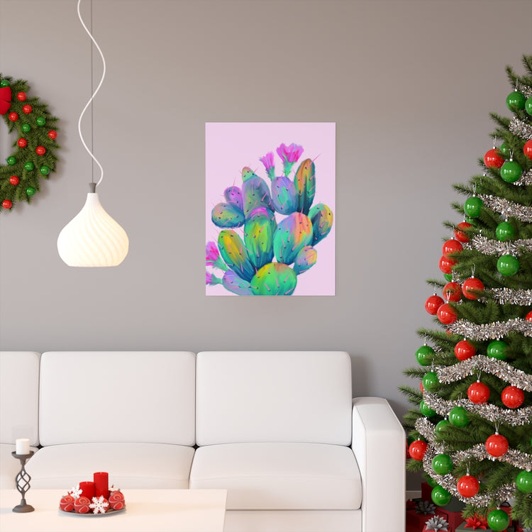 Pink Prickly Pear vertical poster