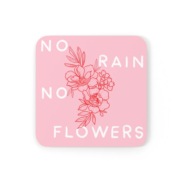 No Rain No Flowers Corkwood Coaster Set