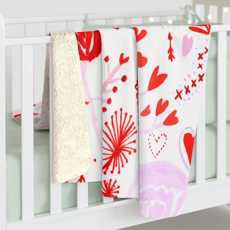 With Love Sherpa Fleece Blanket