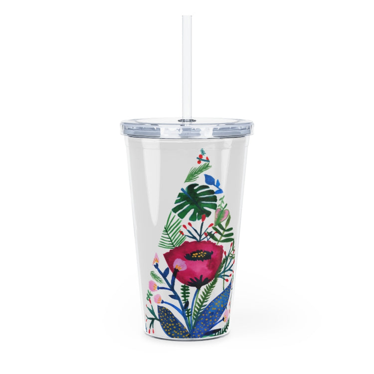 Inside The Mind of a Botantist Plastic Tumbler with Straw
