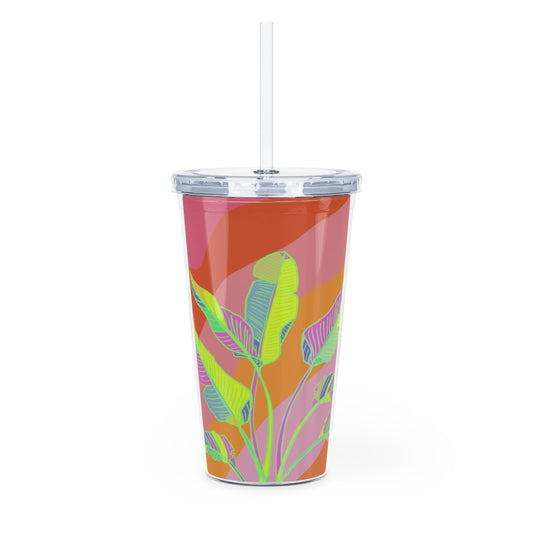 Banana Rave Plastic Tumbler with Straw
