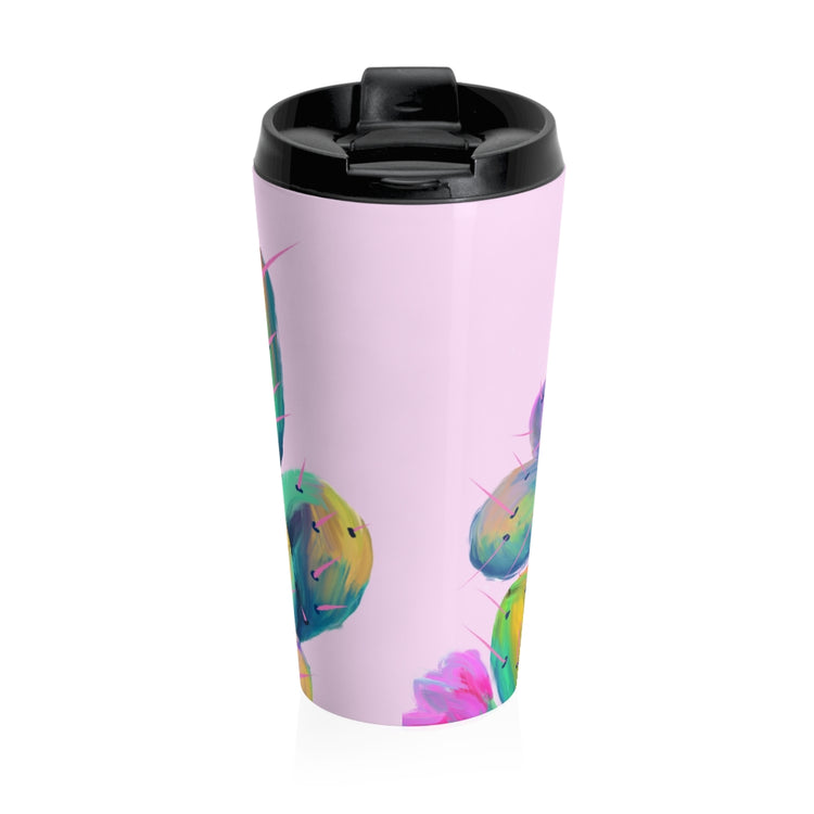 Pink Prickly Pear Stainless Steel Travel Mug