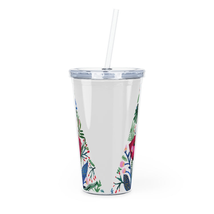 Inside The Mind of a Botantist Plastic Tumbler with Straw