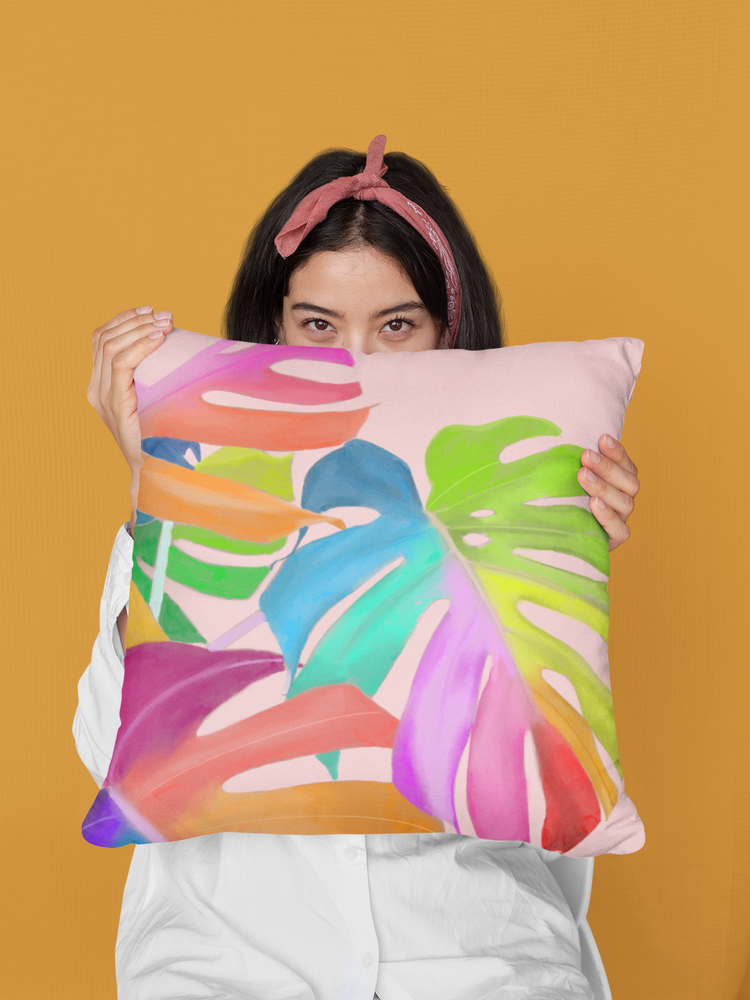 Magical Monstera Square Pillow