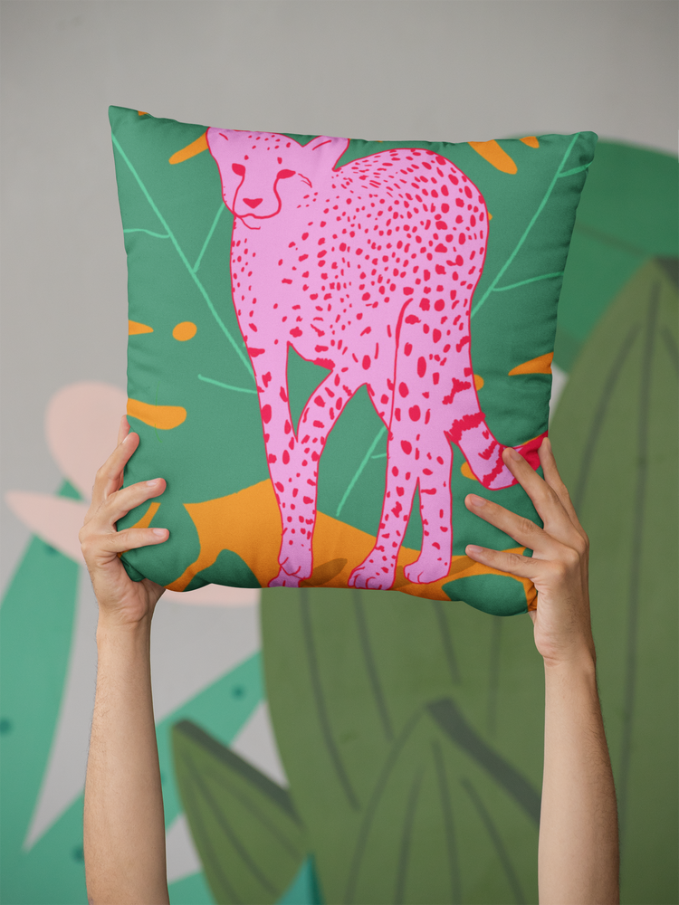 A Quick Cheetah Square Pillow